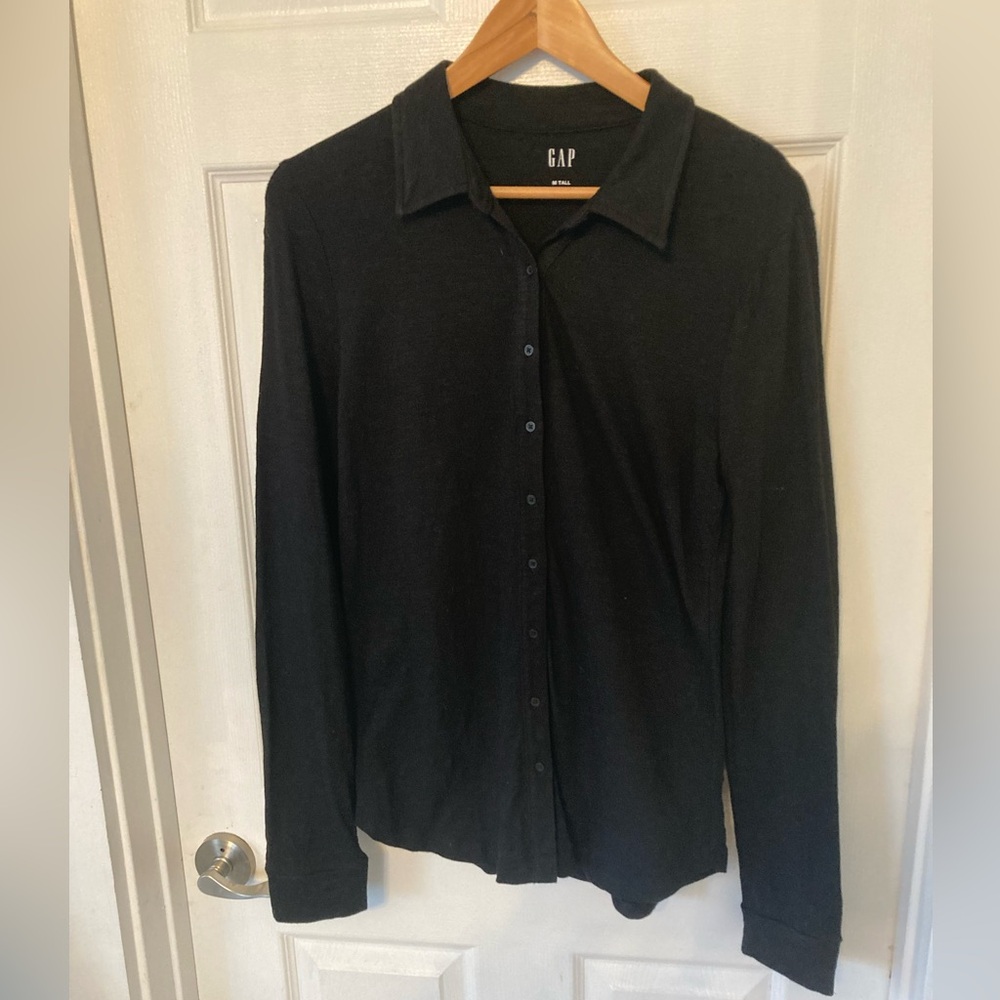 GAP Button Down Long Sleeve Cotton/Modal Shirt Medium Tall